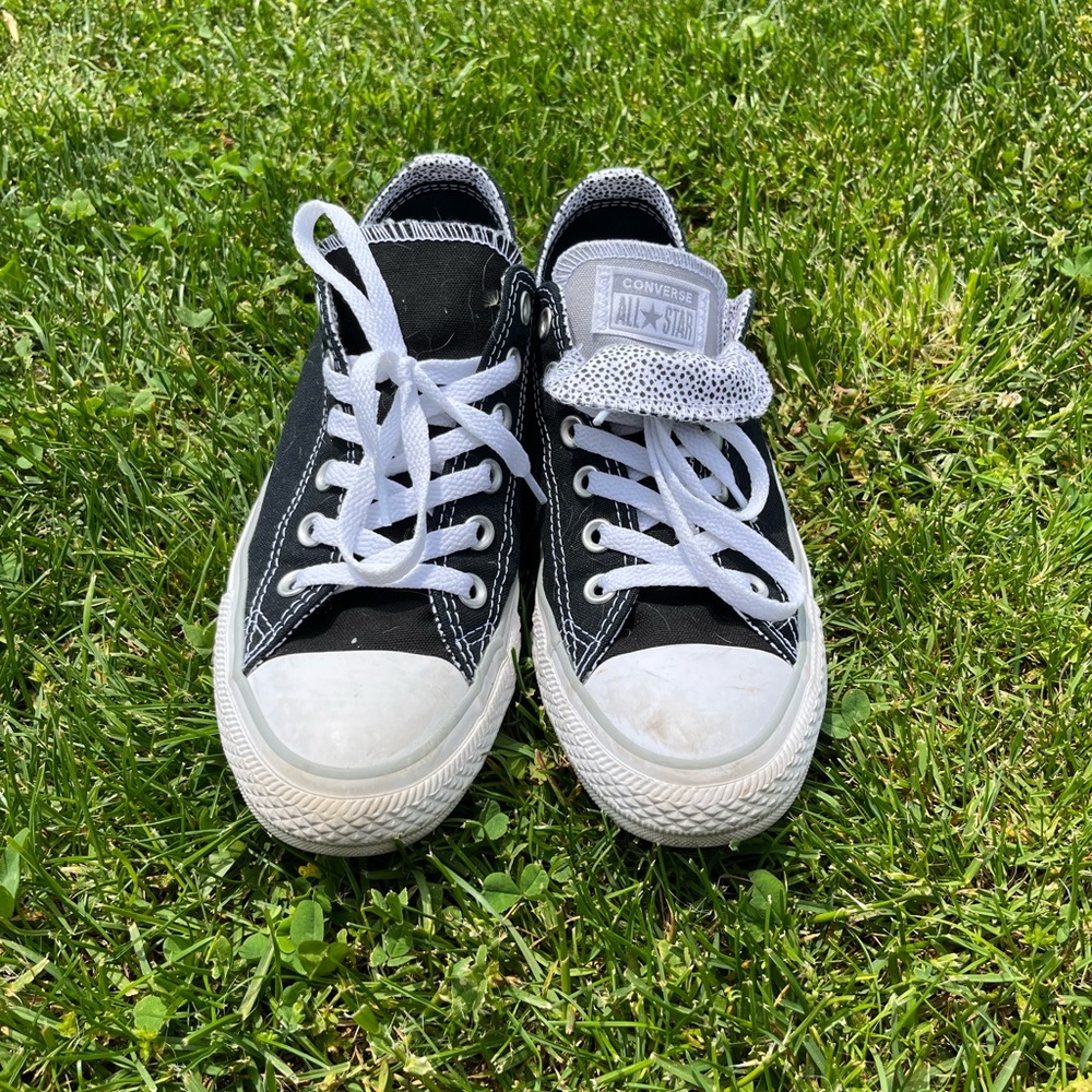 Women’s Low Top Converse with Patterned Fold-Over Tongue
